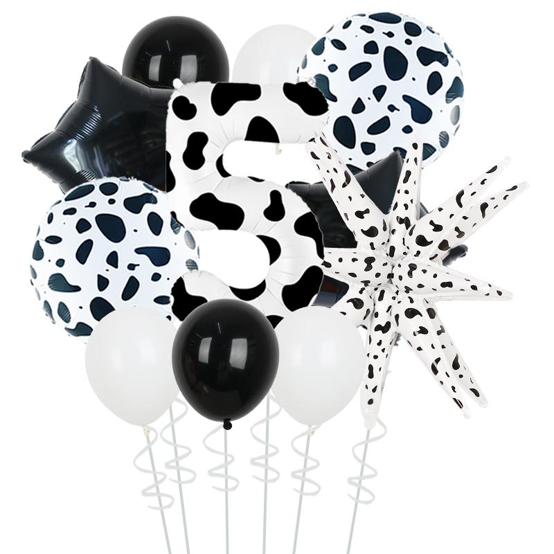 Animal Pattern Cow Pattern Series Printed Latex Ball Digital Column Explosion Star Balloon Children's Birthday Party Decoration
