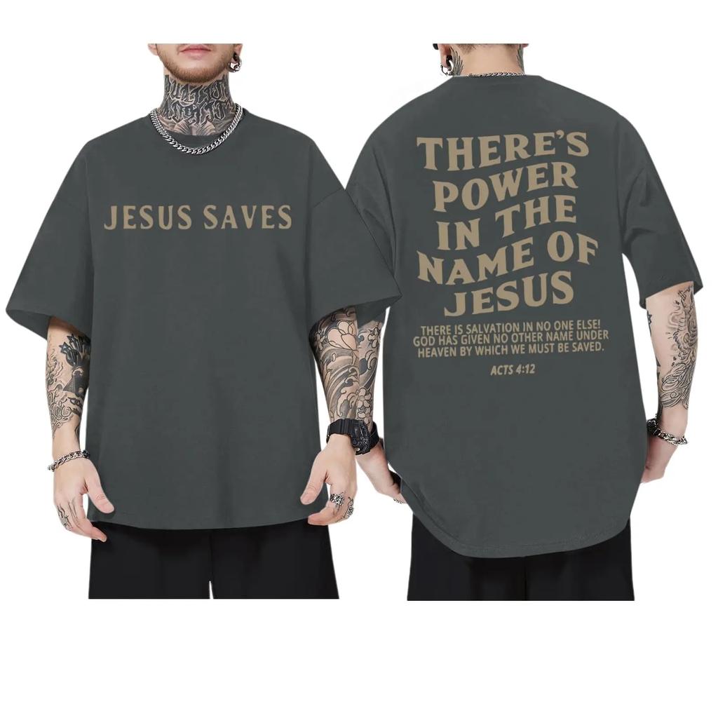 Christian Shirts for Men Jesus Saves Shirt Religious Faith Tshirt Inspirational Bible Verse Graphic Tee Tops Men Clothing