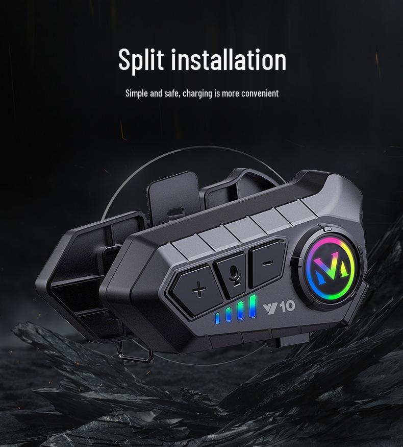 Y10 Bluetooth Helmet Headset, Noise-Cancelling & Waterproof, for Motorcycles & Cycling.