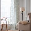 American Style Cotton Linen Curtain Finished Blue Flower Fringe Window Bedroom Valance Semi-blackout Decorative Curtains