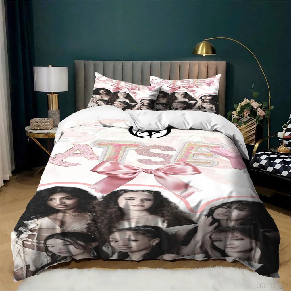 Queen Size Katseye Duvet Cover Set Ultra Soft Bedding Set For All Seasons 3-Pcs Lightweight Classic Quilt Cover For Teens
