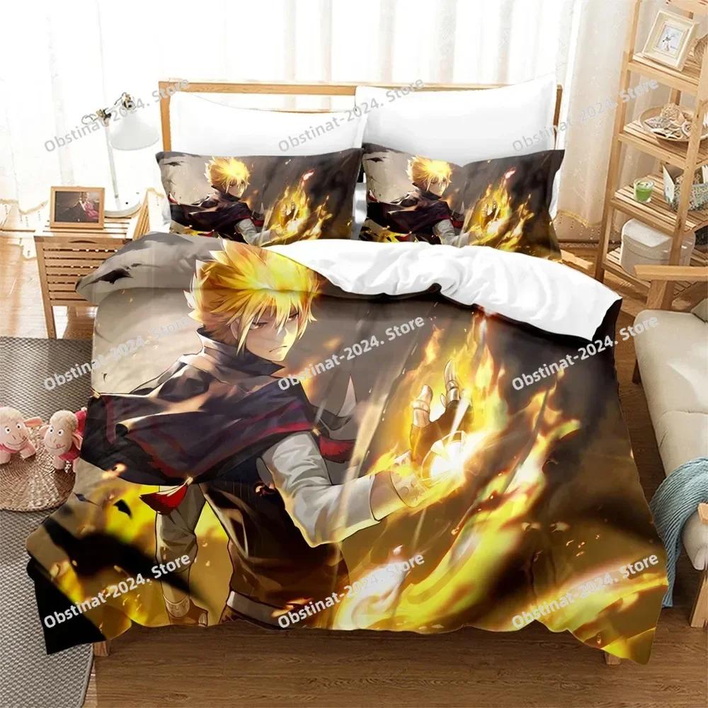 Family Teachers REBORN Tsuna Bedding Set Printed Bed Set With Pillowcase Duvet Cover Soft Single Double Queen Super King Size