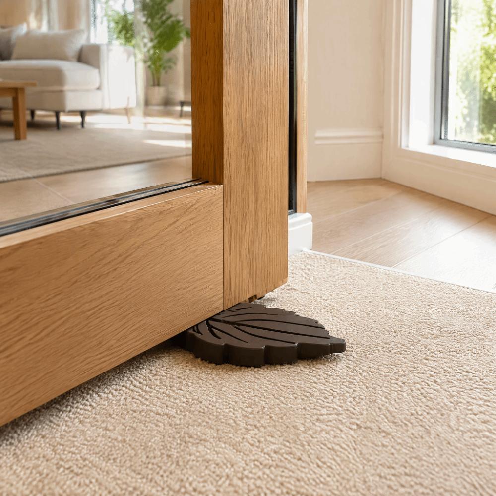 2 Pcs 3.62x1.77x0.79in Heavy Duty Door Stopper TPR Leaf Shape Stopper Under Draft Stopper  for Tiles