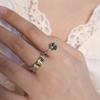 Chic And Sophisticated Olive Green Adjustable Ring For Trendy Women's Fashion Accessories