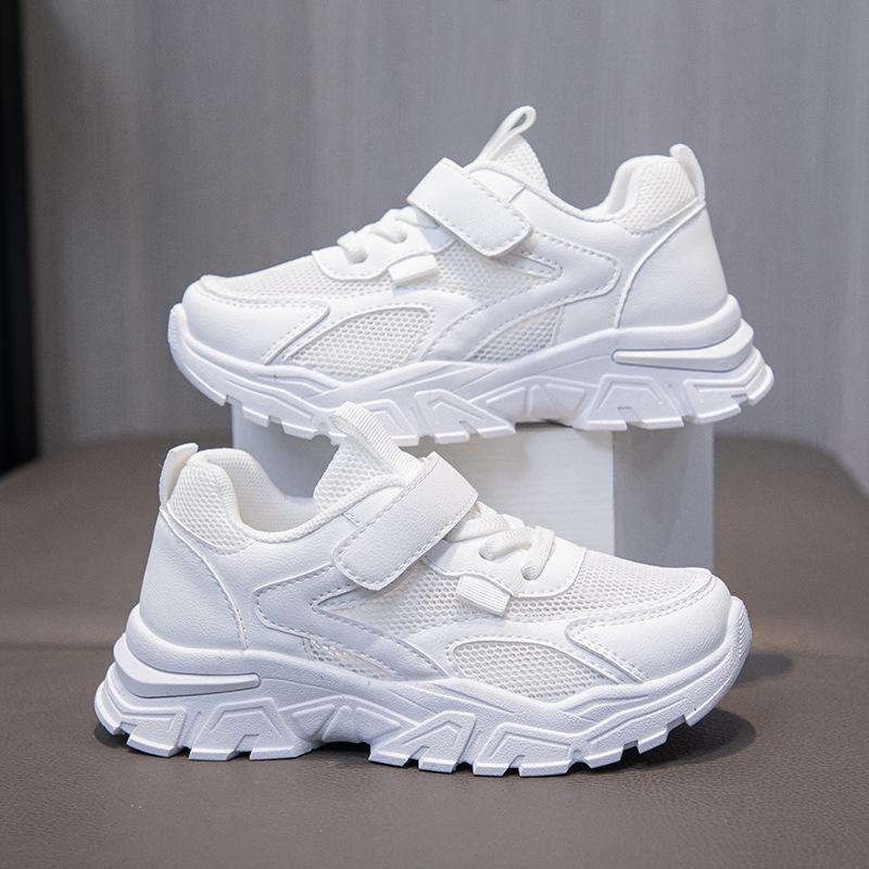 Kid Sneakers Sport Shoes for Boys Fashion Leather Children Breathable Mesh Comfort Shoes Casual Walking Outdoor Running Shoes