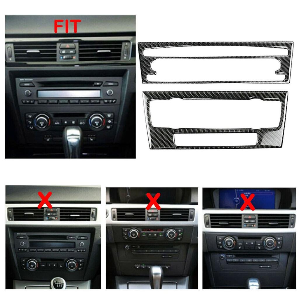 Carbon Fiber Interior Console CD Panel Trim Cover For BMW 3 Series E90 E92 E93