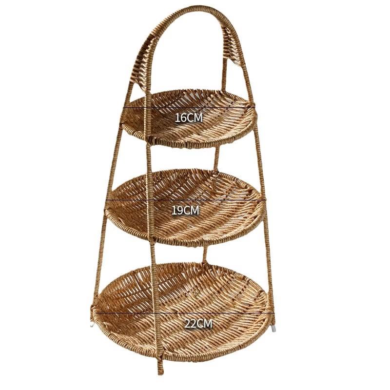 Ruhan Double-Layer Imitation Bamboo Fruit Basket