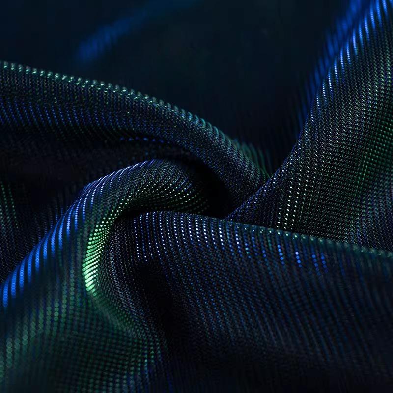 Party Dress Fabric Shiny Flashing Mesh Light Fabric Rridescence Mesh Magic Color for DIY Wedding Dress Cosplay Material