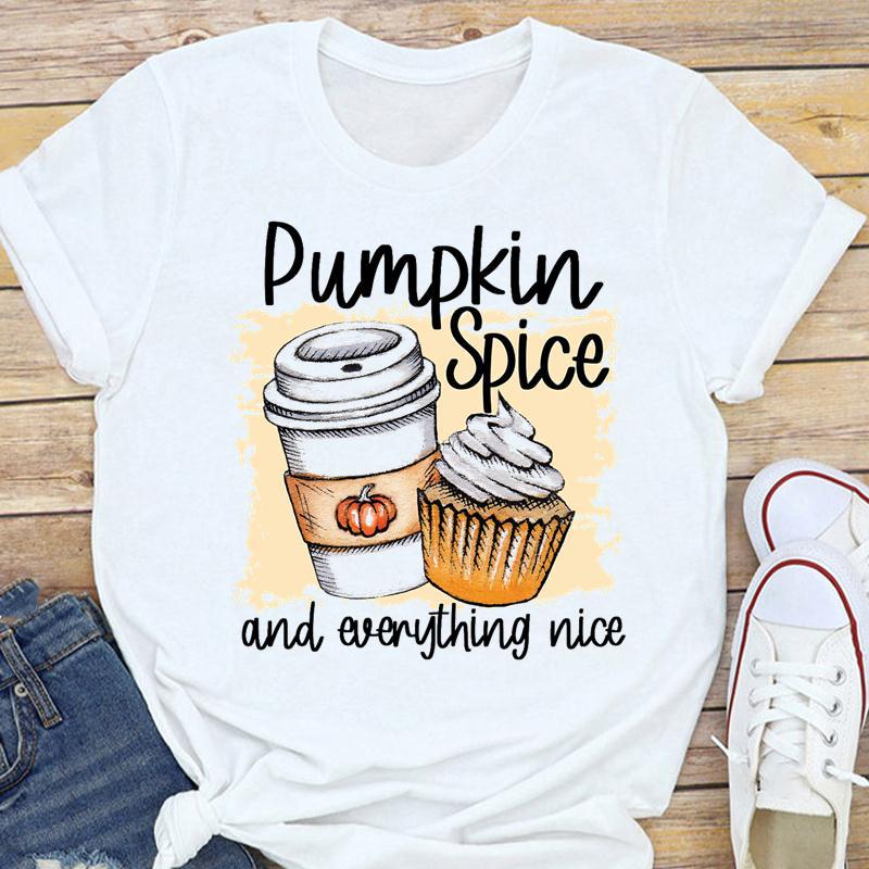 

Casual Halloween Pumpkin Graphics Woman T-Shirt 90S Summer Blouses Short Sleeves Loose Female Top Streetwear Y2K Vintage Clothes S білий