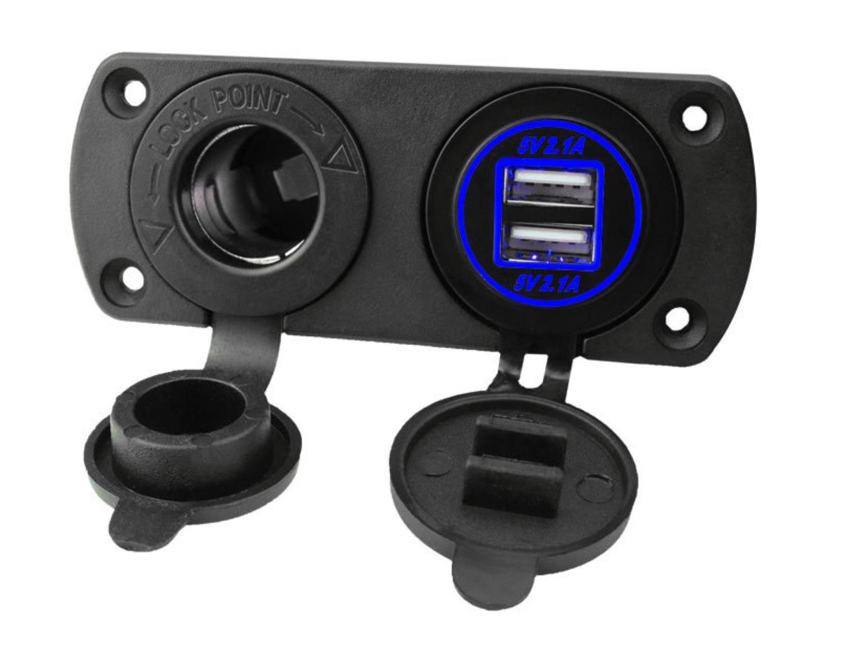 

Водонепроницаемая модифицированная автомобильная панель: 2-битный USB и гнездо прикуривателя 12 В, 5 В/4,2 А для автомобилей или яхт. Dual Slot Panel