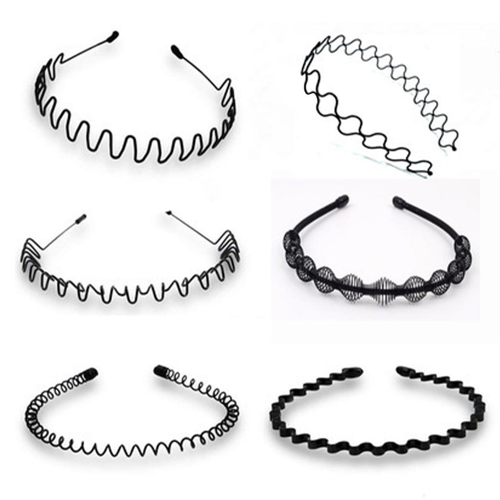 6Pcs Hair Band Metal Fashionable Practical Wavy Hair Hoop for Sports Make Up Go Out