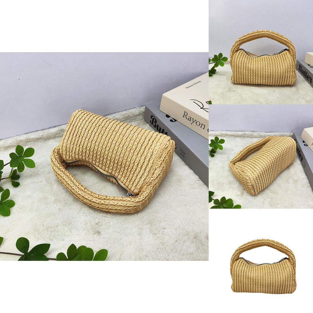 Chic Woven Handheld Bag For Women With Polyester Lining For Casual And Party Outfits