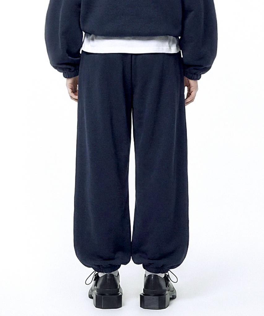 PRINOAR Sports String Single-Pleat Wide Pants - Navy