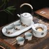 Black Pottery Kung Fu Tea Set with Warmer