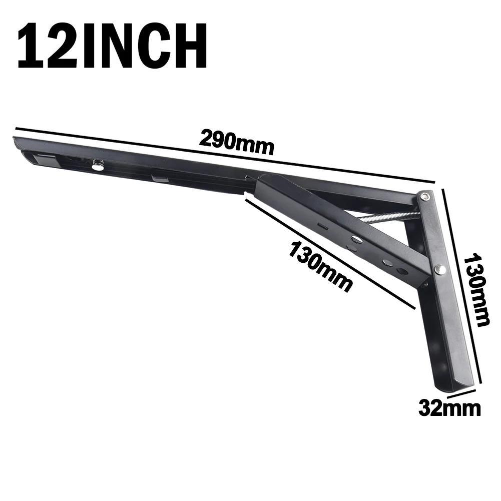 4/8/10/12 Inch Wall Mounted Triangle Folding Angle Bracket Work Bench Table Shelf Bracket Furniture Heavy Support Hardware