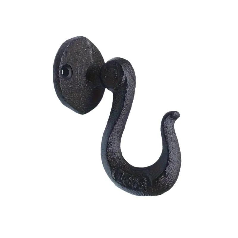 Vintage Garden Cast Iron Hook Metal Practical Wall Mounted Flowerpot Basket Black Wrought Iron Hook Wall Decoration 1