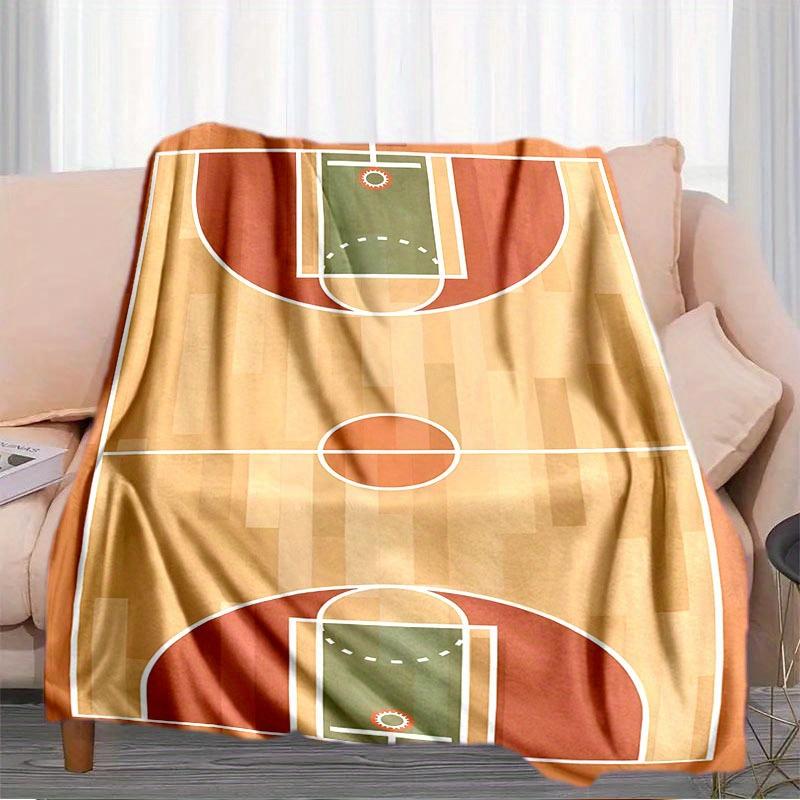 Contemporary Abstract Football Field Throw Blanket - Stain Resistant, All-Season Knitted Polyester, Digital Print, Ideal for