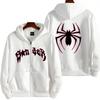 Fashionable Printed Unisex Solid Color Versatile Hoodie for Couples Trendy Casual Street Style Zipper Hoodie