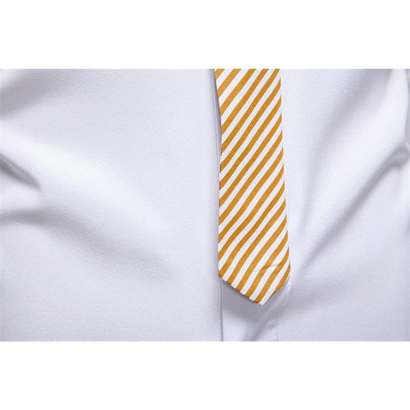 Autumn Men's Fake Tie Long Sleeve Shirt Men New Fashion Special Design Solid Shirts Male Versatile Casual Social Wedding Party