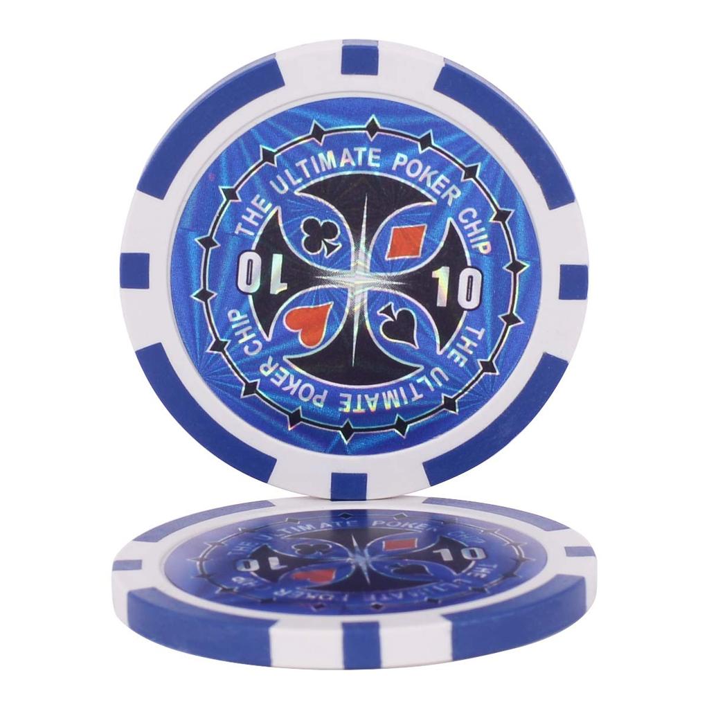Coffret de jetons de poker BestBuy, 500 jetons numérotés, jetons de casino avec cartes à jouer et étui noir mat (500 pièces)