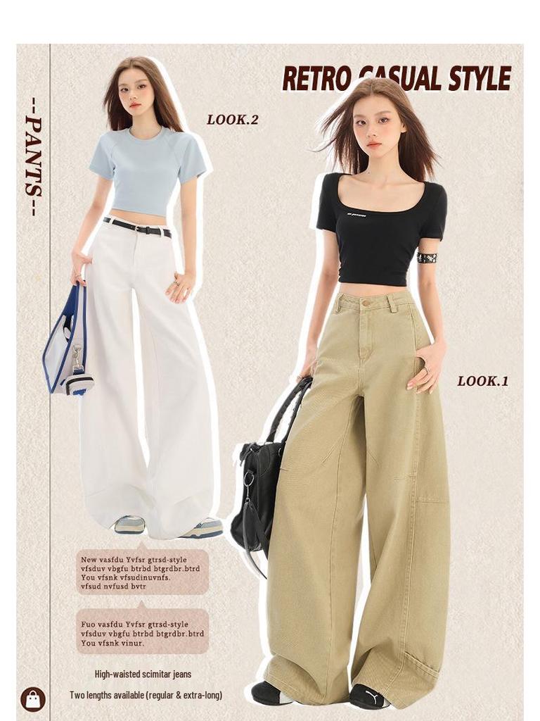 New Women's High Waist Retro Wide-Leg Jeans - Autumn/Winter Collection
