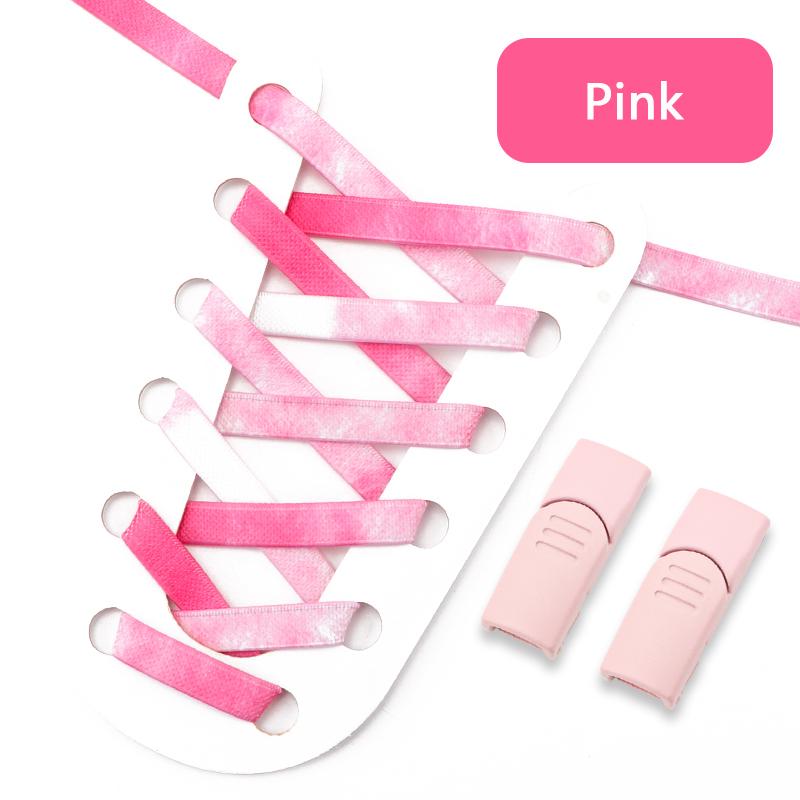 1Pari Magnetic Lock No Tie Shoe Laces Rainbow Elastic Laces Sneakers Adults Kids 8MM Wide Flat Shoelaces Rubber Bands for Shoes
