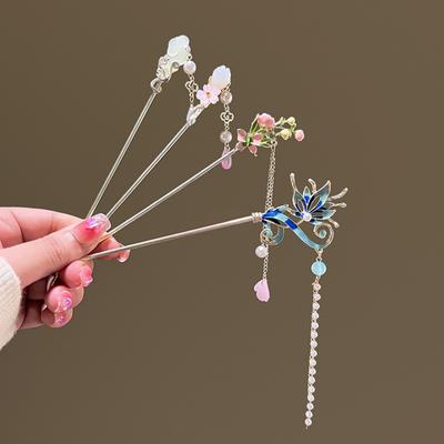 Neue Chinesische Stil Haarnadel Elegante Cloisonné Blume Haarstab für Frauen Vintage Exquisite Hanfu Haaraccessoire Mädchen Haarnadeln