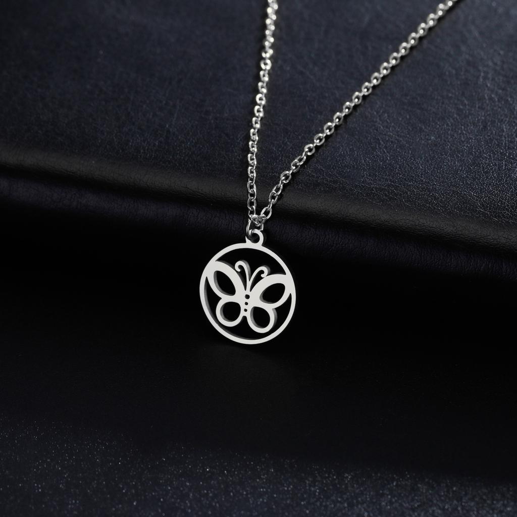 Butterfly Pendant Necklace for Women Stainless Steel Necklace Jewelry Clavicle Chain Ladies Wedding Gifts Accesorios Para Mujer