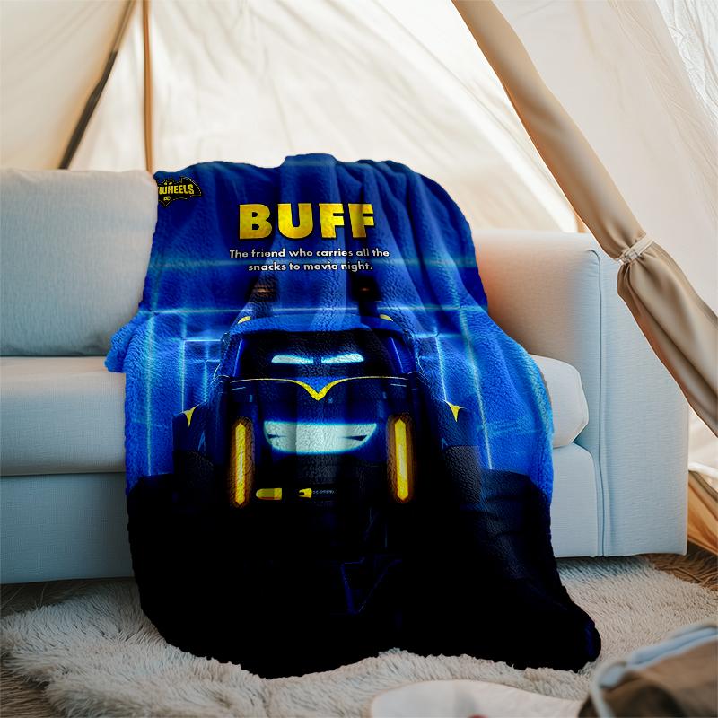 Batwheels Theme Printed Blanket Perfect For Couch Bed Travel Outdoor Use Machine Washable Cozy Durable