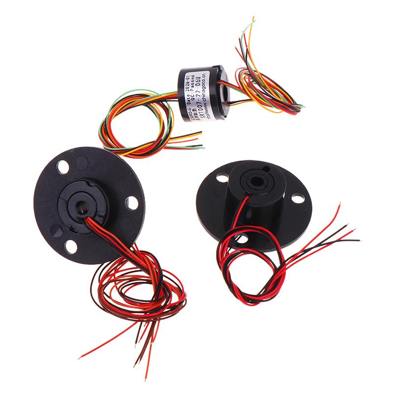 Průchozí kroužkový sběrač, vodivý kroužek, elektrický kartáč, miniaturní dutý hřídel 5 mm/7 mm, 2-kanálový, 4-kanálový, 6-kanálový, vodič 2A