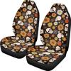 Halloween Gothic Skull Car Accessories Car Seat Covers Front Seats Only Hippie Daisy Retro Auto Seat Protectors Universal Fit Truck SUV Van Spider