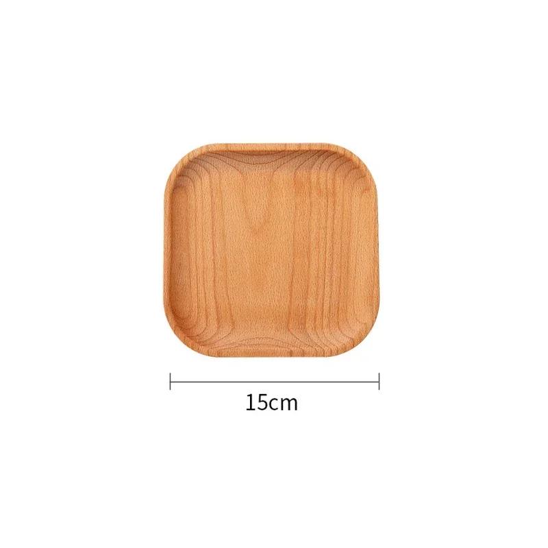 Japanese Wooden Tray Tableware Dessert Tray Breakfast Bread Dried Fruit Plate Tea Cup Coffee Coasters Household Storage Plates