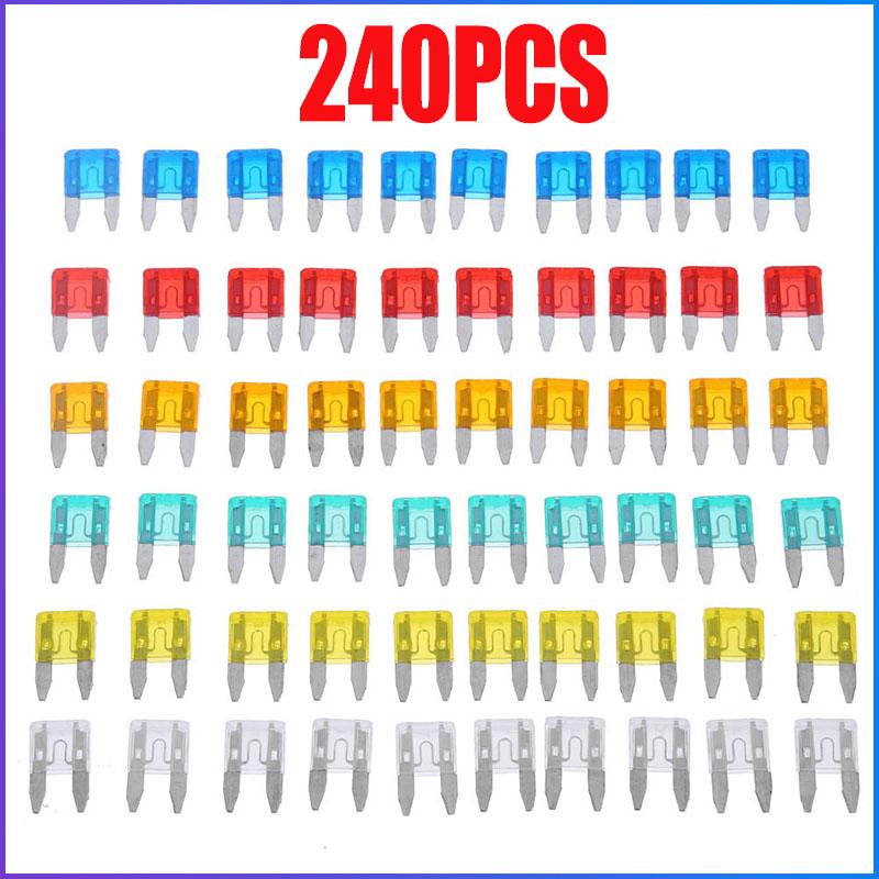 60-240 Stück Auto-Mini-Sicherungen für Autos, Klingensicherungen, Auto-Sicherungssatz, 5 A, 10 A, 15 A, 20 A, 25 A, 30 A, gemischter Satz, Sicherungssatz, LKW-Teile