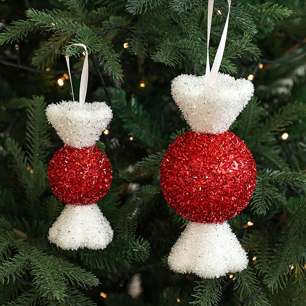 Christmas Tree Candy Cane Decoration Sweet Sparkling Candy Model with String Christmas Lollipop Cane Decorations Set for Tree