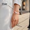 Durable Alloy Ribbon Wrist Jewelry Breast Cancer Awareness Bracelets, Charm Beads Elastic Beaded Bracelet for Women Bracelet, Encouragement