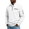 Men's Waffle Textured Half Zip Sweatshirt Stand Collar Long Sleeve Casual Pullover