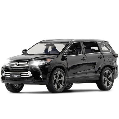 1/32 Toyota Highlander SUV Sportinis Žaislinis Automobilis Diecast Metalo Lydinio Miniatiūra JKM Garso ir Šviesos Kolekcinis Modelis Dovana Berniukui Vaikams