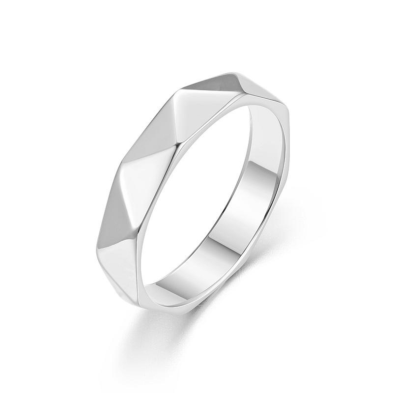High-end Personalized Rhombus Ring, Niche Fashion Hand Jewelry Couple Ring, with Jewelry