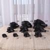 Thailand Hand-carved Black Frog Feng Shui Lucky Crafts  Home Office Decor Toad Wooden Ornaments Lucky Frog Musical Instrument