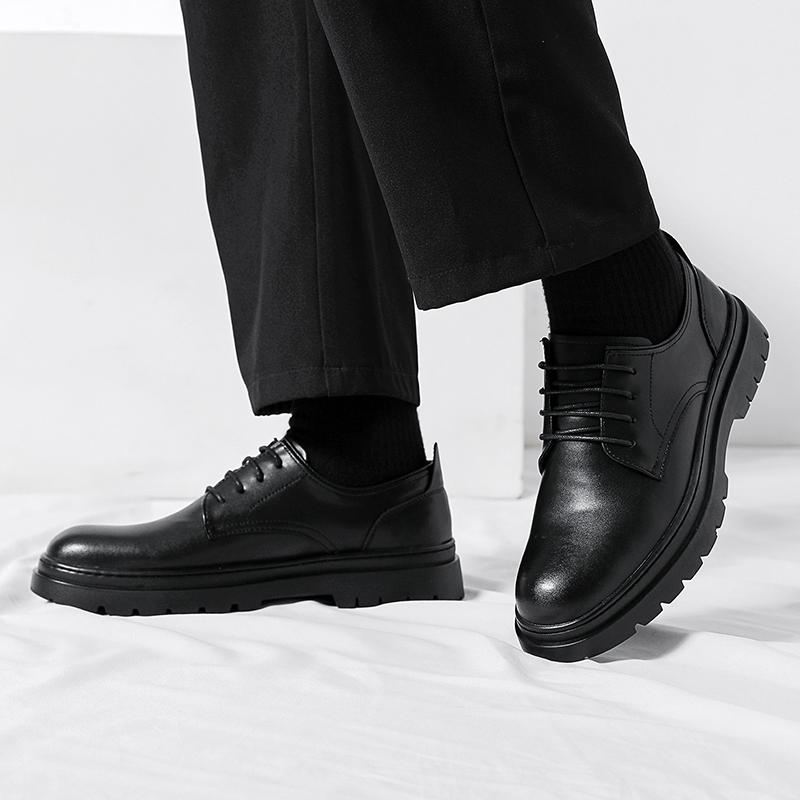 Men's Luxury casual leather shoes New Gentleman British Style Dress up party Black brown plus size Adult Derby Versatile