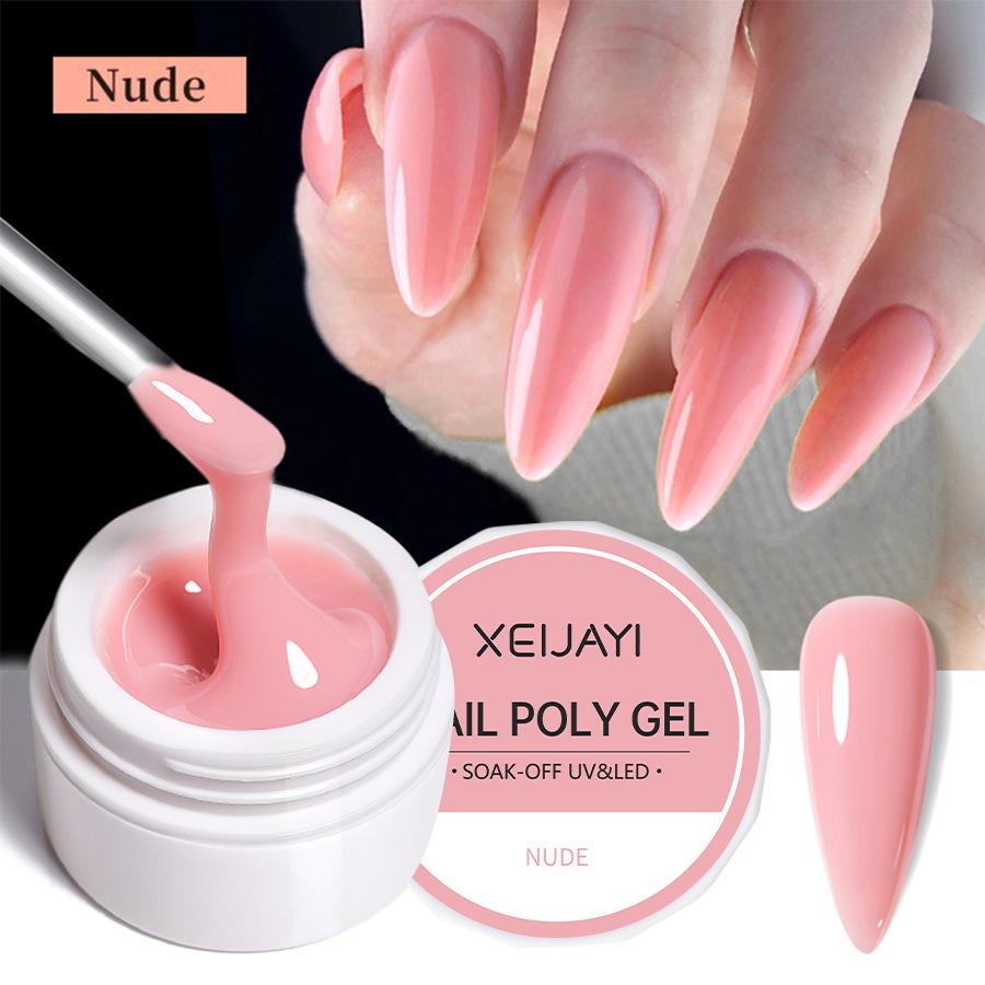 UV/LED Gel na prodlužování nehtů Křišťálový fototerapeutický gel Modelovací Rychle vytvrzující Pevný gel DIY Salon Nástroj pro nail art