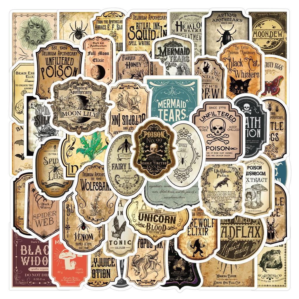 60 Samolepek s graffiti štítky na lektvary DIY Skateboard Vodní pohár Zavazadlo Retro Vodotěsné samolepky