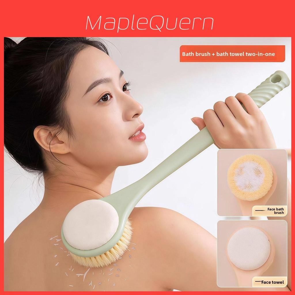Dualsided Bath Brush With Long Handle For Exfoliation And Body Scrubbing
