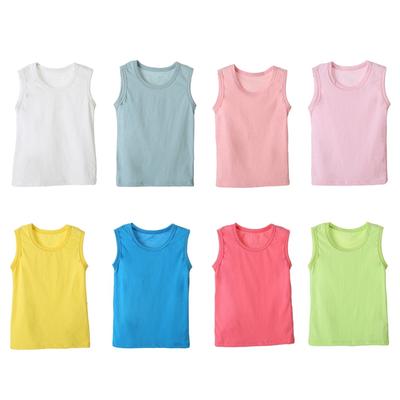 Children's Solid Color Cotton Vest Summer Sleeveless Kids Top