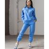 Spring and Autumn Fashion Casual Hooded Sweatshirt Two-piece Set Long Sleeve Solid Color Fleece Retractable Feet Casual Set