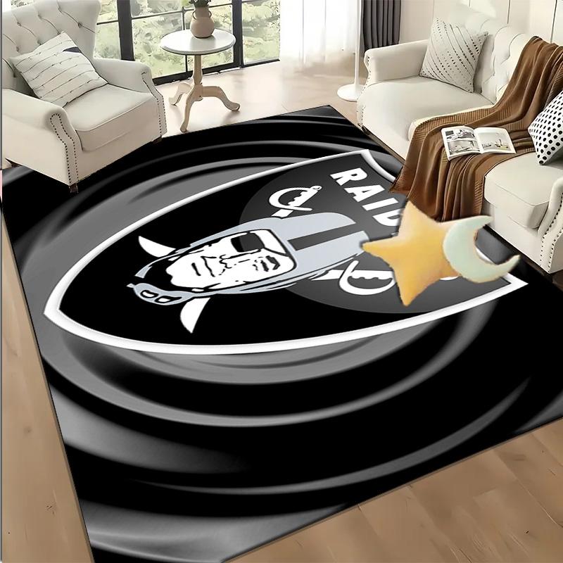1PC Las Vegas Raiders Design Rug Game Carpet, Floor Mat for Bedroom Living Room Entryway Rug, Home Decor Idea Gift for Christmas birthday