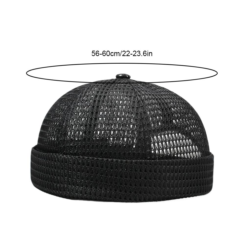 Berretto Docker Estivo Senza Visiera in Rete Traspirante Berretto a Rete Regolabile Cappello da Proprietario Retrò Stile Street Hip Hop Unisex Quotidiano da Esterno