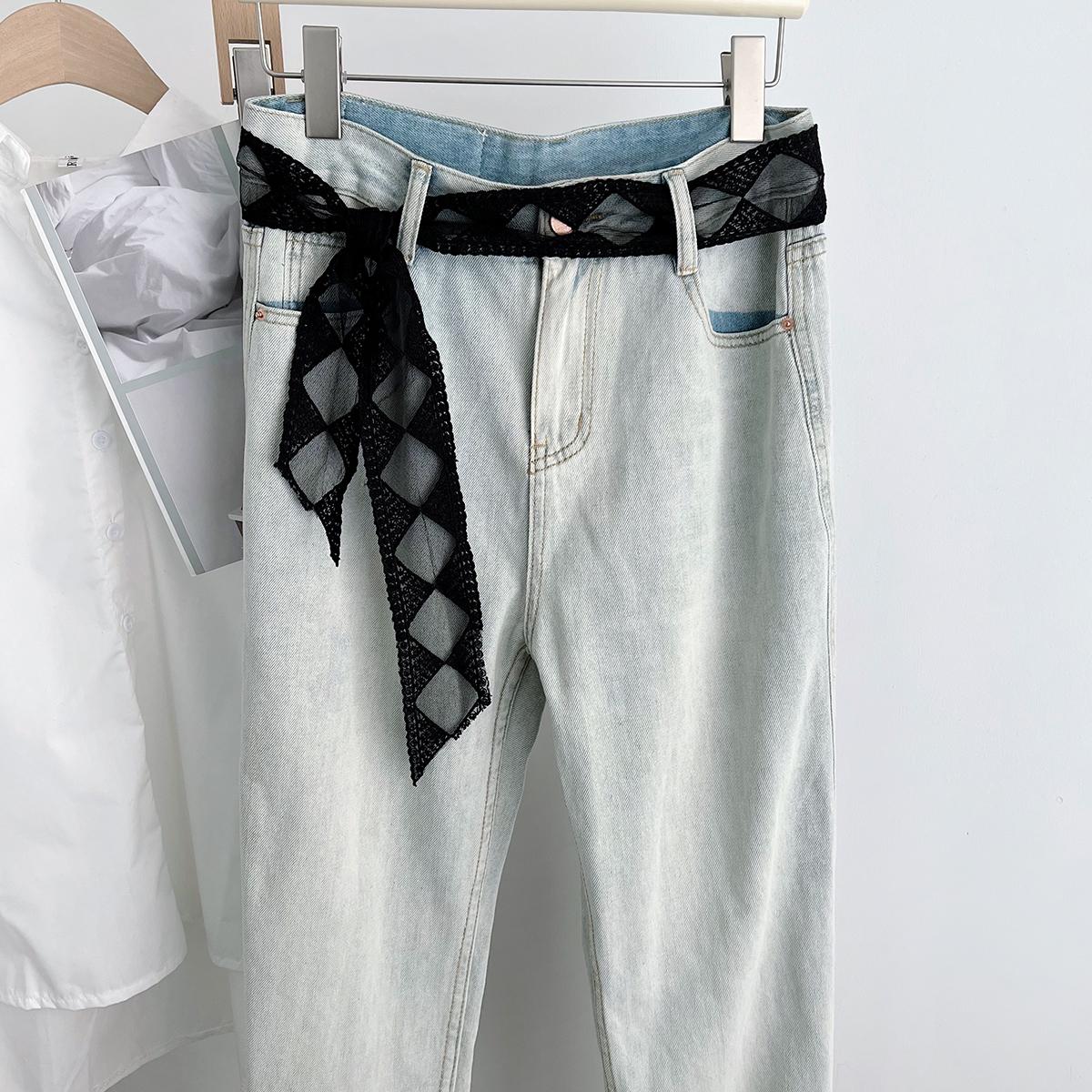 

Весенне-летний тонкий кружевной маленький платок-стример с бриллиантами, высококачественный шелковый шарф, женский декоративный шарф, многофункциональная резинка для волос 140cm