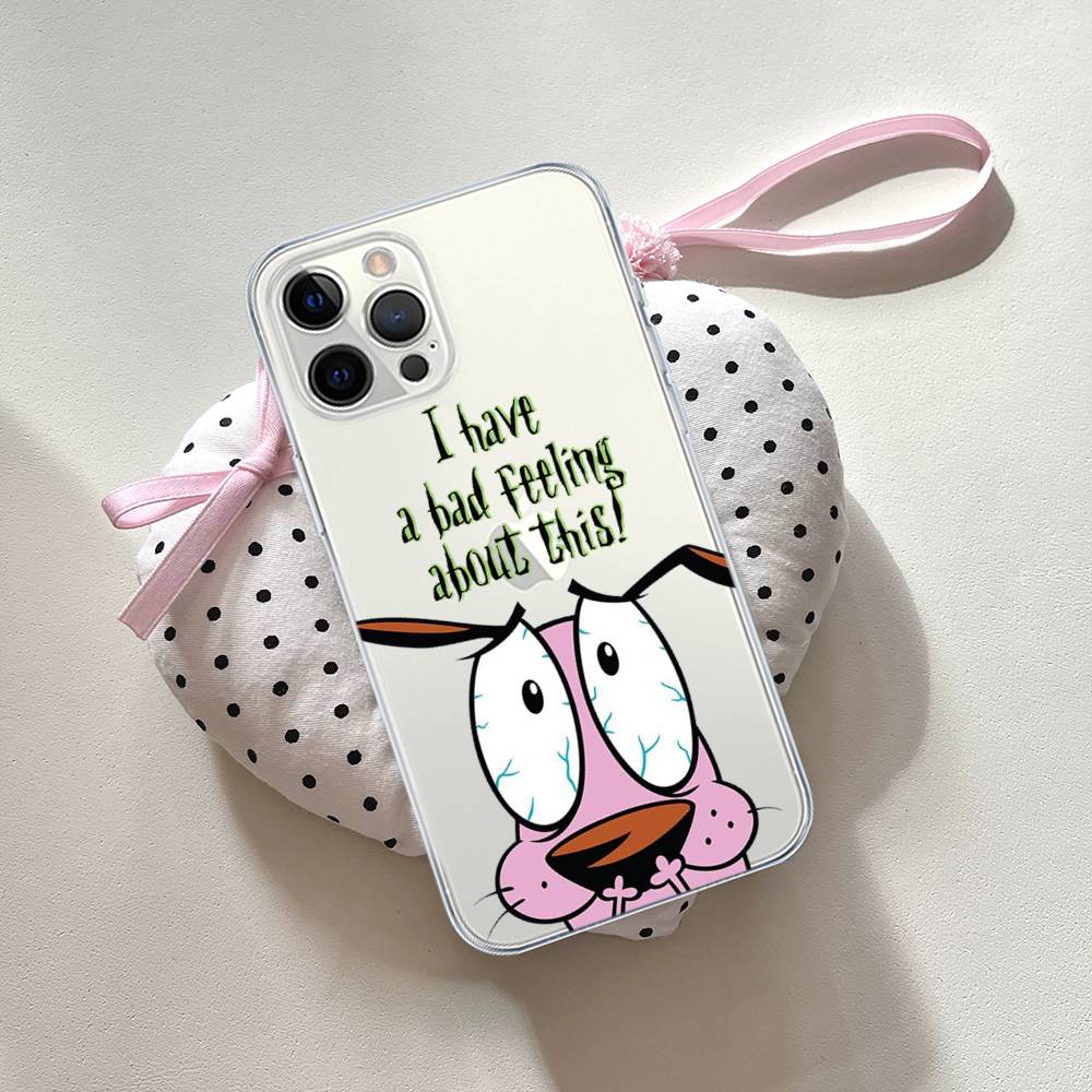 

Courages Cowardly Dog For iPhone 11 12 13 14 15 16 17 Pro Max Plus Air Transparent Clear Shockproof Case iPhone 11 pro