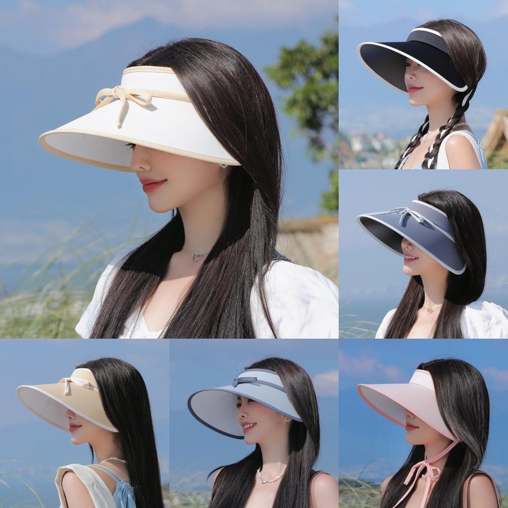 Summer Sun Protection Hat For Women With Large Brim And Butterfly Bow In Ice Silk Material For Casual Outings